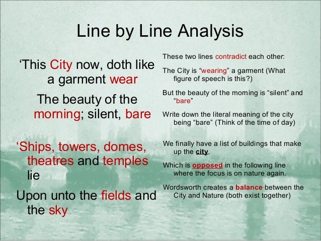 composed upon westminster bridge by william wordsworth essay